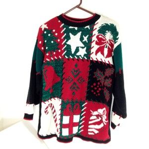 Vintage JJ Browne Christmas Holiday Sweater Not so Ugly Size Large NICE USA Made